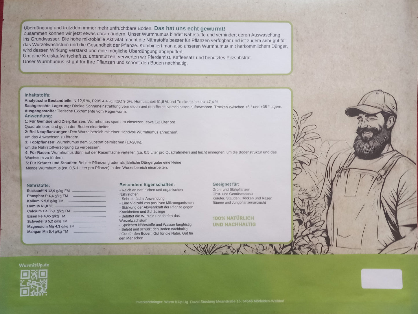 Wurmhumus 10L - 100% organischer Dünger