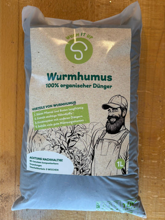 Wurmhumus 1L - 100% organischer Dünger